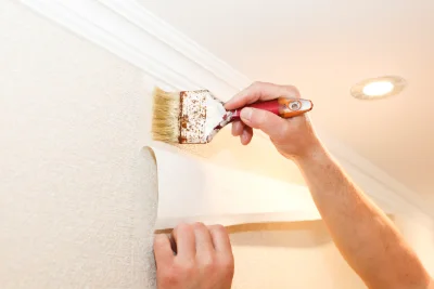 Pose de papier peint à Abère — revêtements muraux et toiles de verre